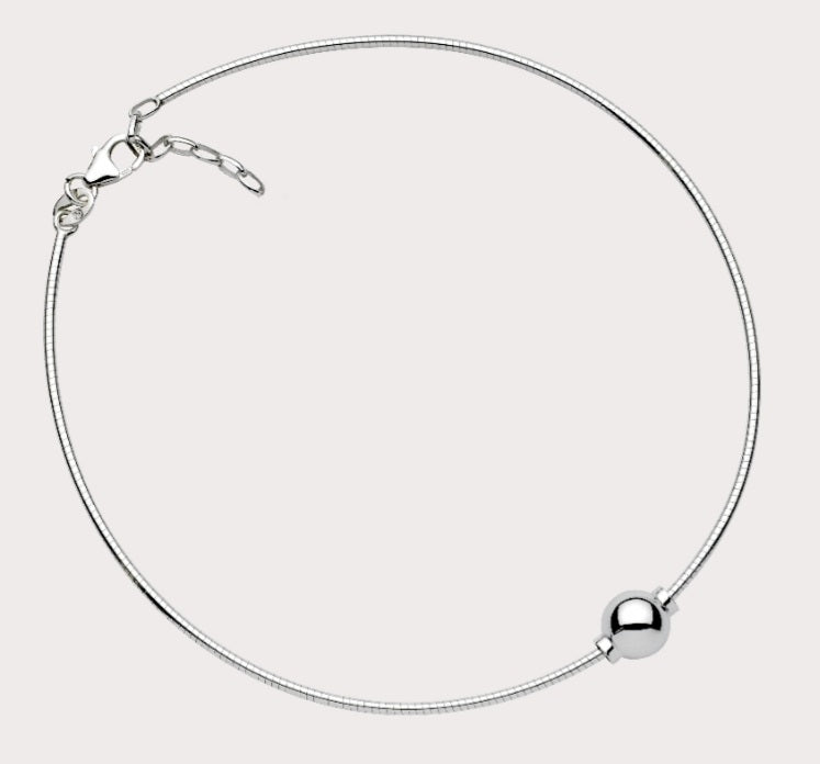 Single Silver Ball Anklet - 9
