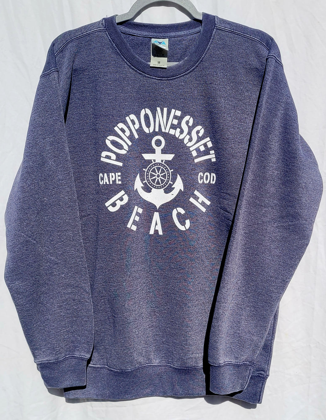Burnout Crew Neck Sweatshirt with Anchor