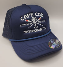 Load image into Gallery viewer, Adult Oars, Anchor &amp; Coordinates Trucker Hat
